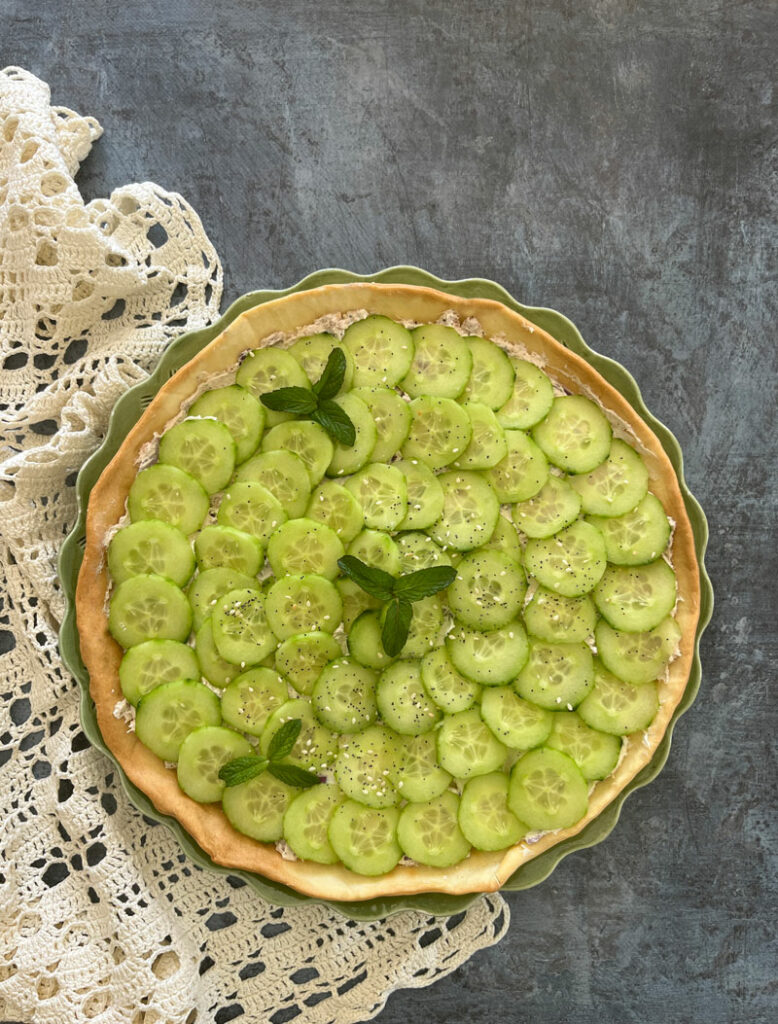 tarte au concombre sans œuf