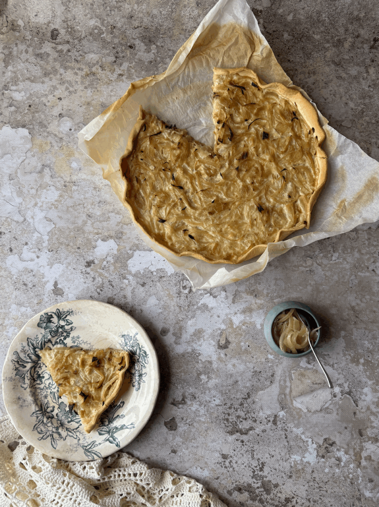 tarte à l'oignon sans oeufs